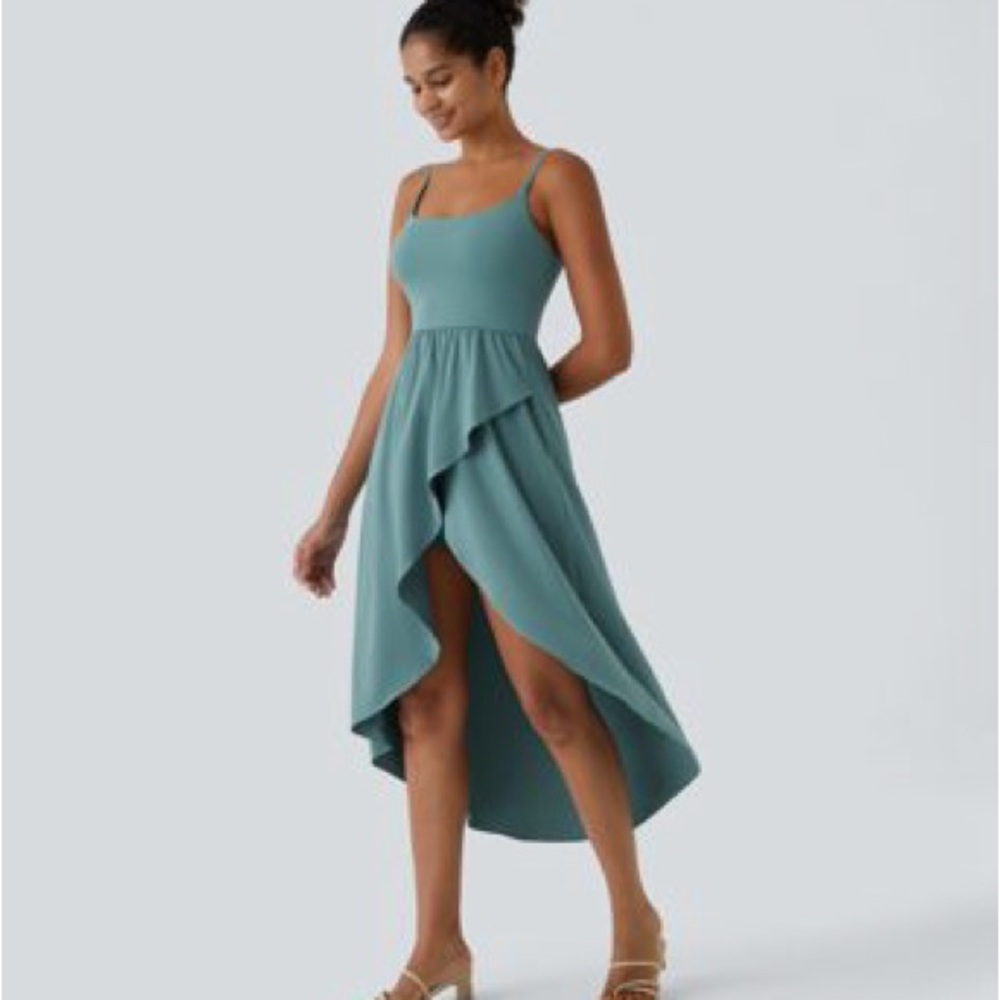 Halara sz 2x Breezeful High Low 2-Piece Pocket Flowy Midi Quick Dry Casual Dress